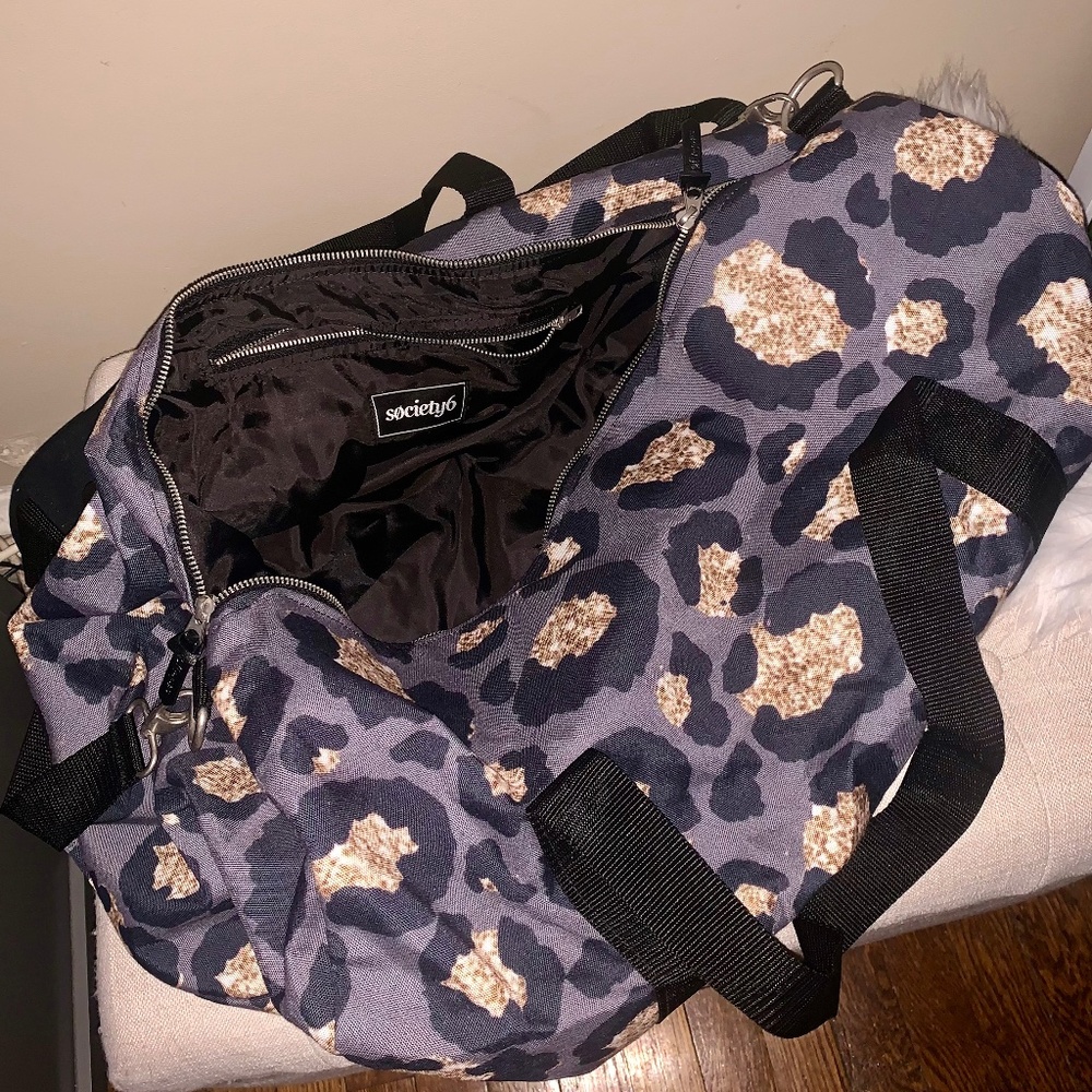 New! Grey/Gold/Black Cheetah Duffle (Society 6)